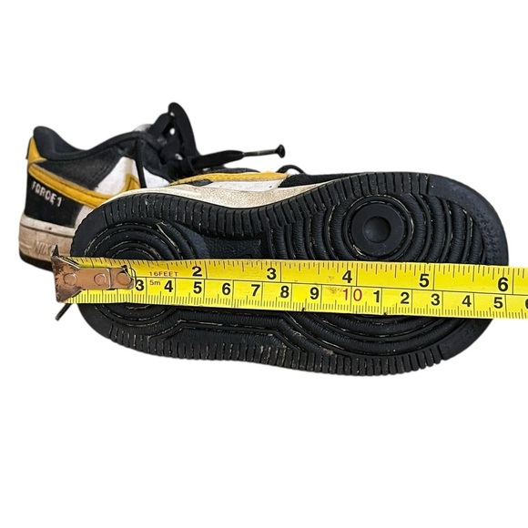 Nike Air Force 1 Athletic Club Baby Shoes Black Yellow White Size 6C Unisex - Picture 9 of 10